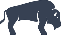 Buffalo With Head Down Facing Right Sticker