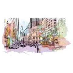 Building View Of Boston Massachusetts Watercolour Sticker