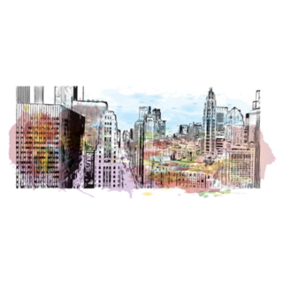 Building View With Landmark Of Chicago Sticker