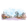 Building View With Landmark Of Concord New Hampshire Sticker