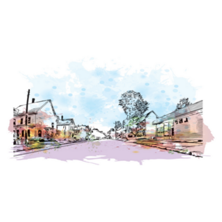 Building View With Landmark Of Concord New Hampshire Sticker