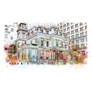 Buildings Of Philadelphia City In Pennsylvania, Usa Watercolor Sticker