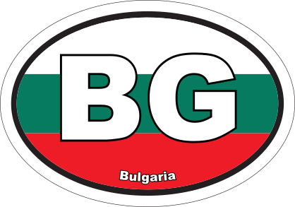 Bulgaria Bg Flag Oval Sticker