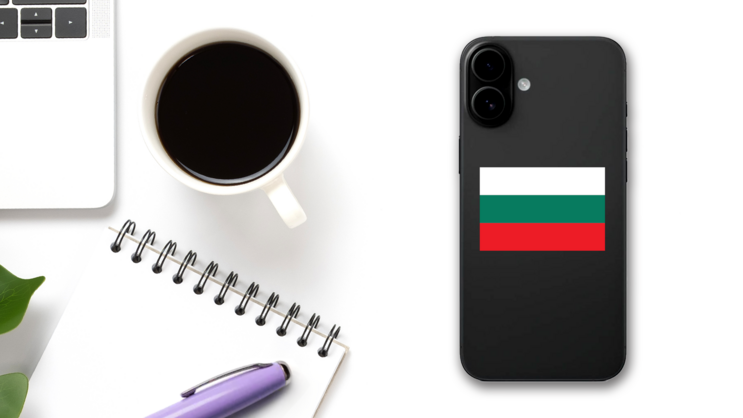 Bulgaria Flag Sticker on a Phone (New) example