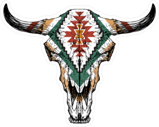 Bull Auroch Skull With Horns Sticker