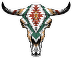 Bull Auroch Skull With Horns Sticker