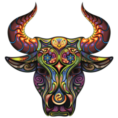 Bull Head Tattoo Style Sticker