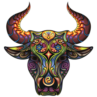 Bull Head Tattoo Style Sticker