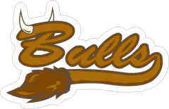 Bull Logo Type Mascot Sticker