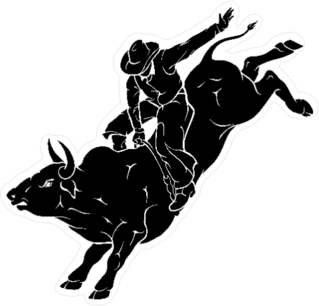 Bull Rider Black Sticker