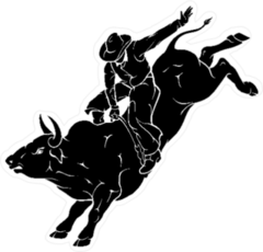 Bull Rider Black Sticker