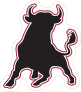 Bull Silhouette Mascot Sticker
