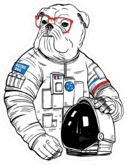 Bulldog Astronaut Sticker