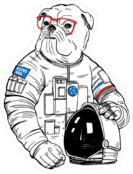 Bulldog Astronaut Sticker