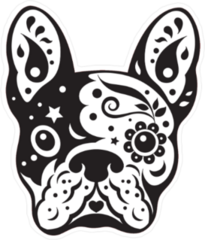 Bulldog Sugar Skull Sticker