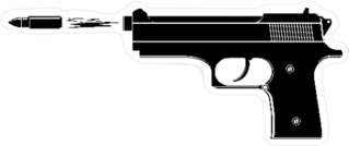 Bullet Flying out of Gun Barrel Sticker