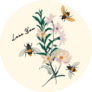 Bumble Bee And Flower Embroidery Love You Sticker