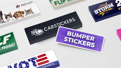 Stacks of Custom Bumper Stickers