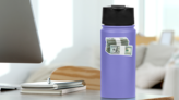 Bundles of 100 Dollar Bills Sticker on a Water Bottle (New) example
