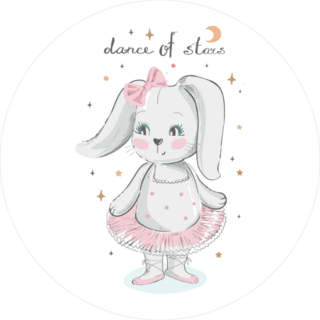 Bunny Ballet Dancer Baby Sticker