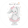 Bunny Ballet Dancer Baby Sticker