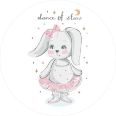 Bunny Ballet Dancer Baby Sticker