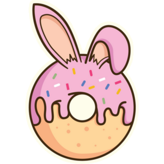 Bunny Donuts Illustration Sticker