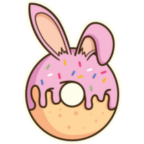 Bunny Donuts Illustration Sticker