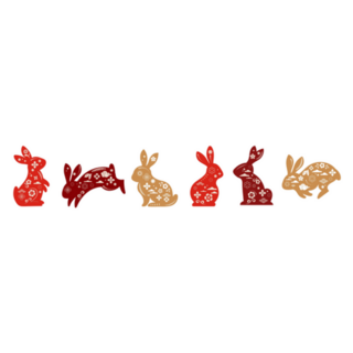 Bunny Rabbit Illustrations New Year Sticker