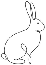 Bunny Rabbit Line Art Icon Sticker