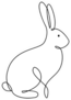 Bunny Rabbit Line Art Icon Sticker