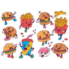 Burger And Fries Sticker Sheet