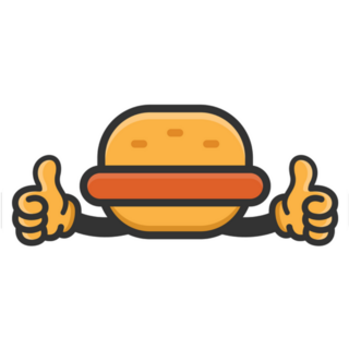 Burger Doing Thumbs Up Sticker
