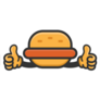 Burger Doing Thumbs Up Sticker