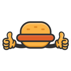 Burger Doing Thumbs Up Sticker