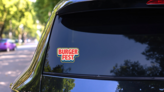 Burger Fest Typography Sticker on a Rear Car Window (New) example