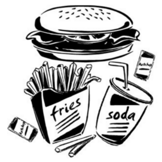 Burger, Fries & Soda Retro 1950s Sticker