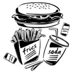 Burger, Fries & Soda Retro 1950s Sticker