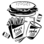 Burger, Fries & Soda Retro 1950s Sticker