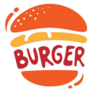 Burger Text Logo Sticker