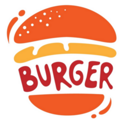 Burger Text Logo Sticker
