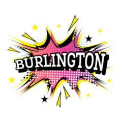 Burlington Vermont Comic Text In Pop Art Sticker