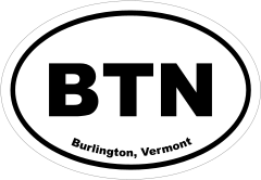 Burlington, Vermont Oval Stickers