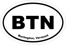 Burlington, Vermont Oval Stickers