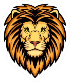 Burly Lion Head Sticker