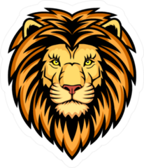 Burly Lion Head Sticker