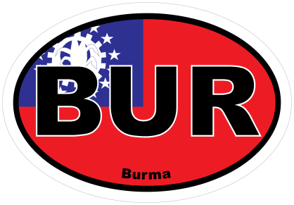 Burma Bur Flag Oval Sticker