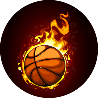 Burning Basketball with Flames Illustration Sticker