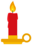 Burning Candle in Candlestick Holder Sticker