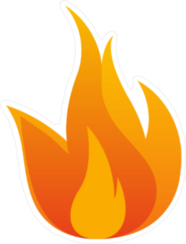 Burning Flame Sticker